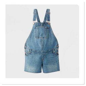 Isabel Maternity Denim Shortalls Jeans Romper Short Jumpsuit